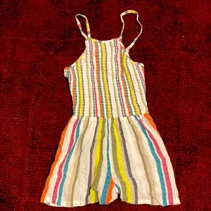 ANGIE GIRLS Multi-Color Striped Romper, Girls size Medium